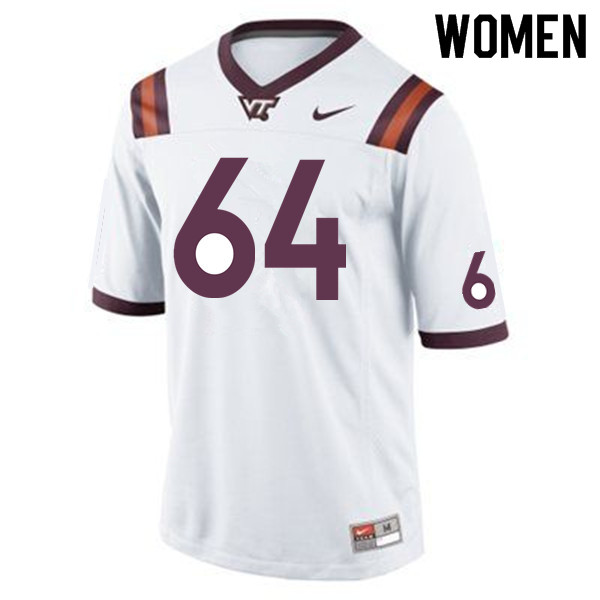 Women #64 Jake Grove Virginia Tech Hokies College Football Jerseys Sale-Maroon